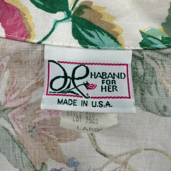 Vintage Haband 80s Floral Blazer Jacket Country Cottage Core Relaxed USA L - Picture 5 of 6